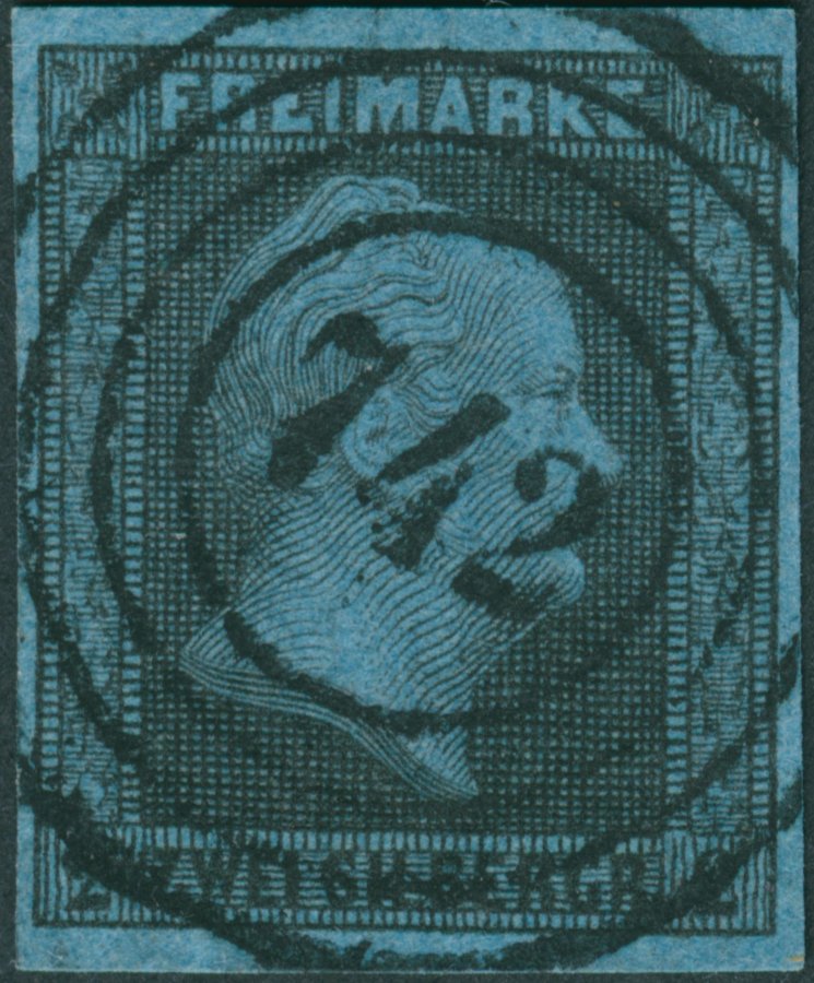 Michel-Nr. 3 mit Nummernstempel 742