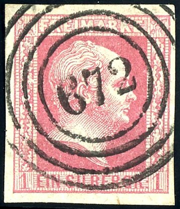Michel-Nr. 6 mit Nummernstempel 672